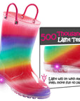 Rainbow Waterproof Lighted Rubber Rain Boots - MYSOFT